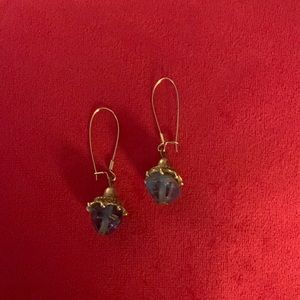 Blue bead dangle earrings